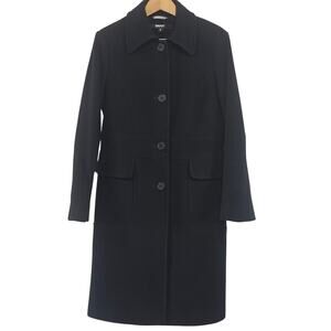 DKNY Black Wool Cashmere Blend Women's Coat, Capsule Classic Professional